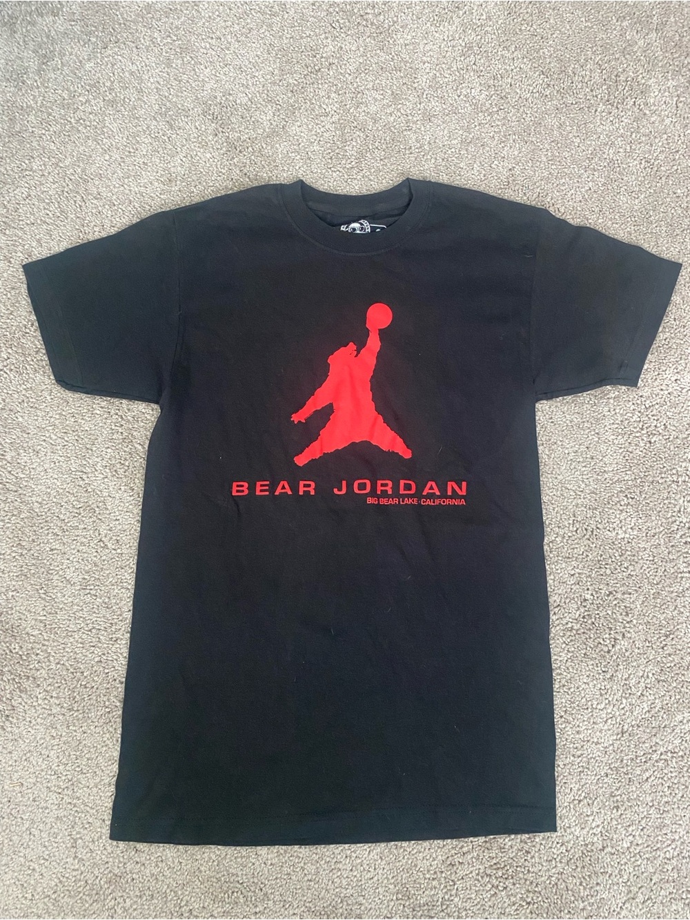 Black Short-Sleeve Tee with Red Logo